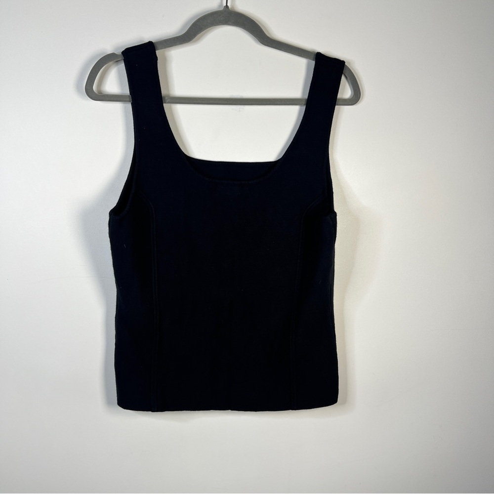 Marled Thick Knit Black Tank Top Women’s Size Large Minimalist Capsule Wardrobe - Picture 4 of 6